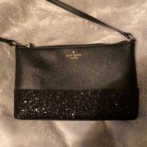 Kate Spade Ramey Greta Court Black Glitter Purse